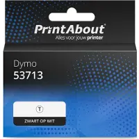 PrintAbout Ruban compatible pour Dymo 53713 (S0720930) - (24 mm x 24 mm) - Noir sur blanc