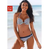 Venice beach Hauts de bikini 'Summer' bleu marine / blanc