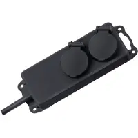 Brennenstuhl 1159930 Répartiteur de prises IP44 - 2x, 2m, noir, sans interrupteur, extérieur