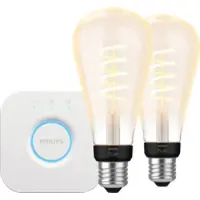 Philips Hue Filament White Ambiance Edison XL Lot de 2 + Bridge