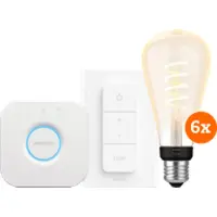 Philips Hue Filament White Ambiance Edison XL Lot de 6 Kit de Démarrage