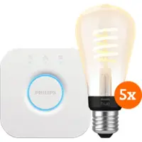 Philips Hue Filament White Ambiance Edison Lot de 5 + Bridge