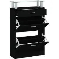 vidaXL Armoire à chaussures Noir 63x24x104 cm Bois d'ingénierie