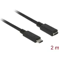 DeLOCK Câble d'extension USB-C, mâle - femelle, 3A, 2m - Noir