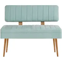 Hannah Home Woody Fashion Bank | Panneau de particules mélaminé de 18mm | Pin Atlantique Vert Pistache | 90x39x40 cm