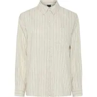 Pieces Pia Loose Fit Long Sleeve Shirt Beige S Femme