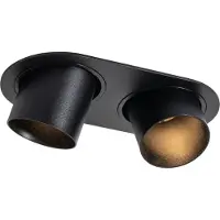 QAZQA Spot encastré noir GU10 50 mm 2 lumières - Installa