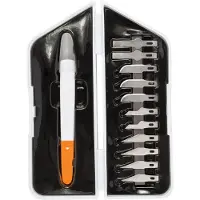 Fiskars Couteau artisanal "Premium Precision", set de 13 Contenu : 1 x couteau de précision, 3 x lames (Cutters)