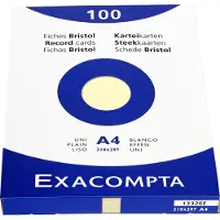 Exacompta Fiches, DIN A4, vierges, jaunes (210 x 297 mm, 205 g/m²)