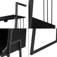 En.casa Bureau 'Storfjord' avec étagère à échelle Structure métallique 184 x 80 x 40 cm Noir