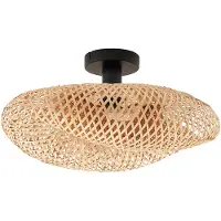 LINDBY Plafonnier , Eleane, dimmable, Bois, Salon / séjour, Bambou, Rustique