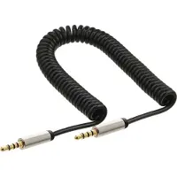 InLine 99274 Câble audio spiralé Slim jack 3,5mm ST/ST, 4 broches, stéréo, 0,5m