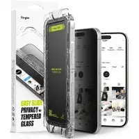 Ringke Screen Protector for iPhone 16 / 15 EASY SLIDE PRIVACY TEMPERED GLASS 2 pack, w installation Jig