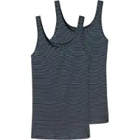 Schiesser Maillot de corps bleu nuit / blanc