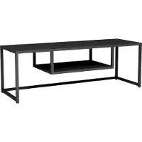 En.casa Table TV 'Isokyrö' métal 120 x 40 x 40 cm noir