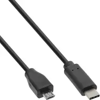 InLine 35742 Câble USB 2.0, type C prise à micro-B prise, noir, 2m