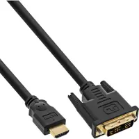 InLine - Câble adaptateur - DVI-D mâle pour HDMI mâle - 30 cm - blindé - noir - vis moletées