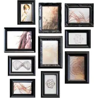 Nielsen Design 10 Piece Ornament Set Resin Photo Photo Frame Noir