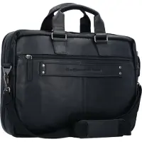 The Chesterfield Brand Sac ordinateur 15-15.6 pouces Seth - Cuir véritable - Noir