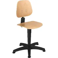 BIMOS Siège d'atelier pivotant 9650, contreplaqué en bois de hêtre, patins, nature laqué