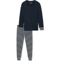 Schiesser Pyjama 'Casual Essentials' bleu foncé