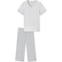 Schiesser Pyjama 'Casual Essentials ' gris chiné / blanc