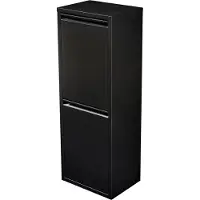 En.casa Armoire de tri 'Sollentuna' avec 2 compartiments basculants en métal 2 seaux de 14 L Noir