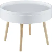 En.casa [] Table basse Bongard avec plateau amovible rond Table d'appoint pour salon - Comme neuve