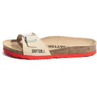 Bayton Mule 'ANASTASIA' crème / rouge feu / noir