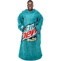 Snuggie Original - Couverture en polaire - À manches - Vert Mountain Dew et Bleu rétro