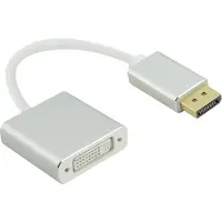 Helos Adaptateur DisplayPort/DVI PREMIUM (DVI, 10 cm), Adaptateur données + vidéo, Argent