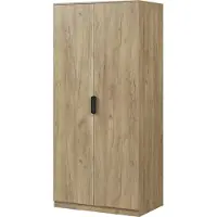En.casa Armoire 'Eiselfing' 176 x 80 x 52 cm avec 2 portes, 1 tringle, 4 compartiments imitation chêne