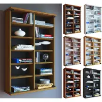 Hioshop bois CD DVD étagère murale étagère suspendue armoire murale vitrine Zuntisa porte vitrée bois CD DVD étagère murale étagère suspendue armoire murale vitrine Zuntisa porte vitrée