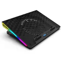 Inca Arrax Series Big Fan Rgb Frame Lcd Pan 7 Rgb Mode Laptop Cooling Base Noir
