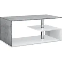 En.casa Table basse 'Haarlem' Table de salon 90 x 50 x 41 cm aspect béton/blanc