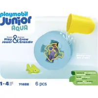 Playmobil Junior Aqua: Water Wheel With Baby Shark Jaune Enfants