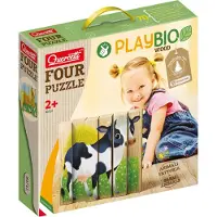 Quercetti Puzzle - Biographie de jeu Bois - Animaux de la Ferme - - UneTaille - Puzzle