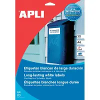 APLI 1225 Labels Multipurpose Label 210x297 Mm Clair