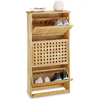 Relaxdays Meuble À Chaussures Haut En Bois Noyer