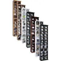 Hioshop Bois CD DVD Stand Étagère Rangement Étagère sur pied Support Almera Bois CD DVD Stand Étagère Rangement Étagère sur pied Support Almera
