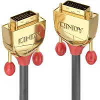 Lindy Gold - Câble DVI - liaison double - DVI-D (M) pour DVI-D (M) - 2 m - vis moletées - gris