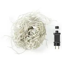 Nampook Guirlande lumineuse LED rideau,180 LED, blanc chaud, IP44, 230 V, 6 m, transp. (6 m)