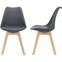 En.casa Chaise de salle à manger 'Fläten' (lot de 2) Chaise rembourrée en similicuir gris