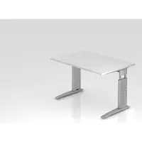 Hjh OFFICE PRO UNDA 12 S - 120 x 80, réglable en hauteur, blanc/argent