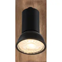 Globo Emplacement monté en surface Drew noir avec bois