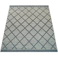 Paco Home Tapis plat d'intérieur et d'extérieur à rayures géométriques et motif losanges, couleur blanche, dimensions 80 x 150 cm