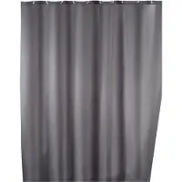 Wenko Rideau de douche anti-moisissure couleur unie - 180 x 200 cm - Gris