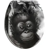 Wenko Siège WC avec motif singe en plastique