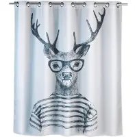 Wenko Rideau de douche anti-moisissure - Mr Renne - 180 x 200 cm