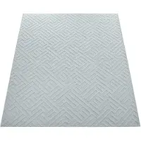 Paco Home Tapis d'extérieur et d'intérieur gris Terrasse Balcon Aspect 3D Style oriental Tissage plat Dimensions 80 x 150 cm